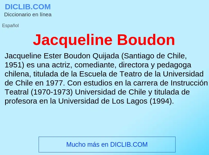 What is Jacqueline Boudon - definition