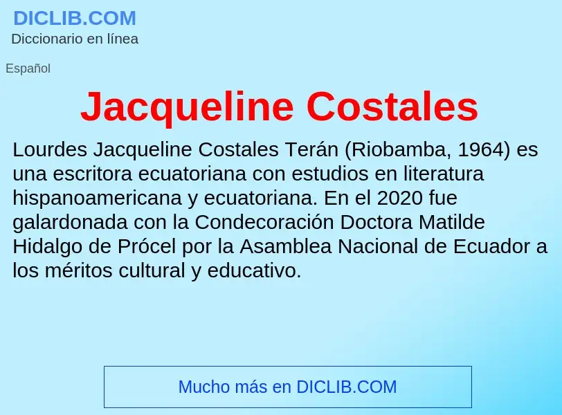 What is Jacqueline Costales - definition