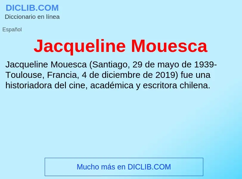 What is Jacqueline Mouesca - definition