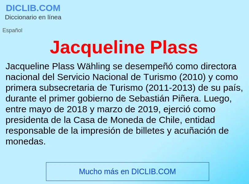 What is Jacqueline Plass - definition