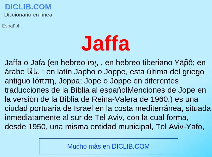 What is Jaffa - definition