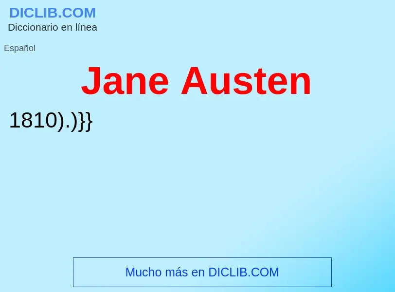 Che cos'è Jane Austen - definizione