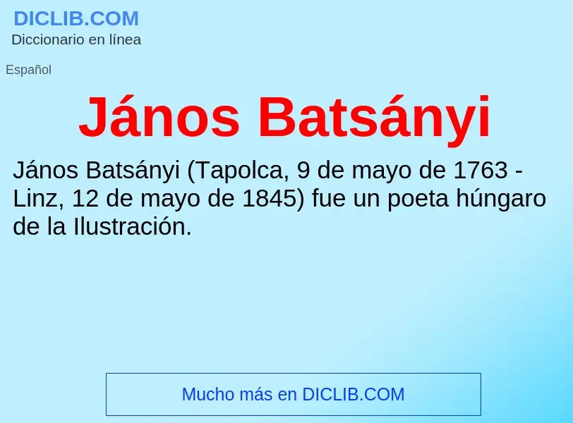 Τι είναι János Batsányi - ορισμός