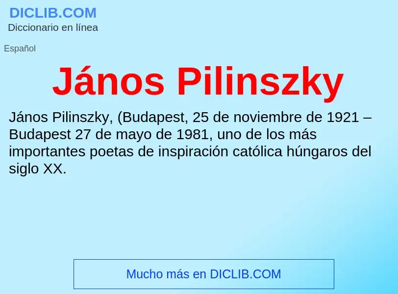 Τι είναι János Pilinszky - ορισμός