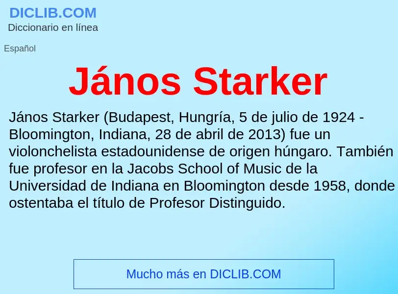 Τι είναι János Starker - ορισμός