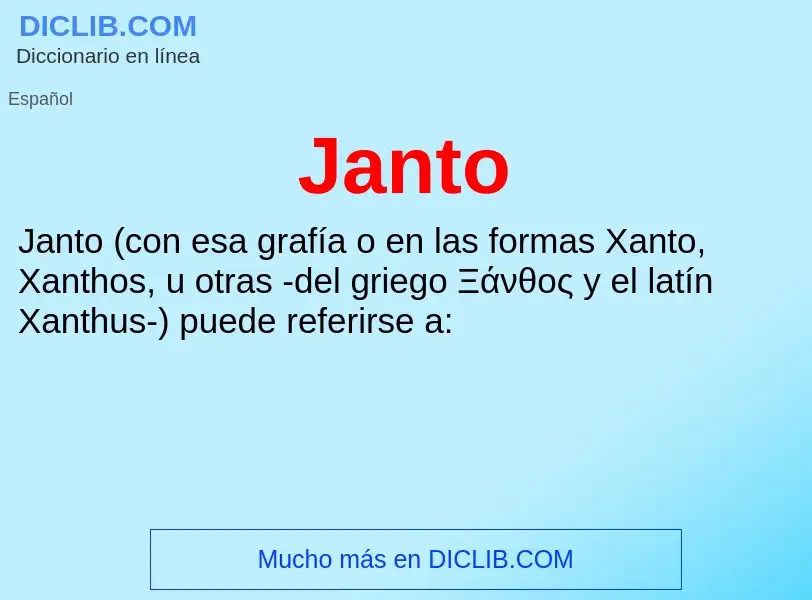 ¿Qué es Janto? - significado y definición