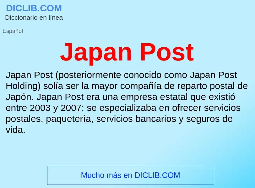 ¿Qué es Japan Post? - significado y definición