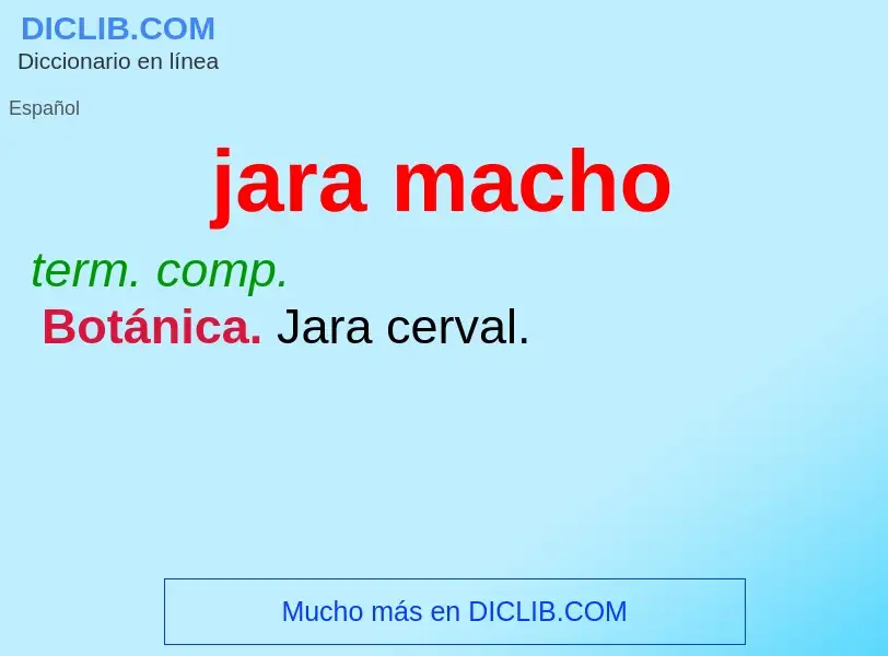 O que é jara macho - definição, significado, conceito