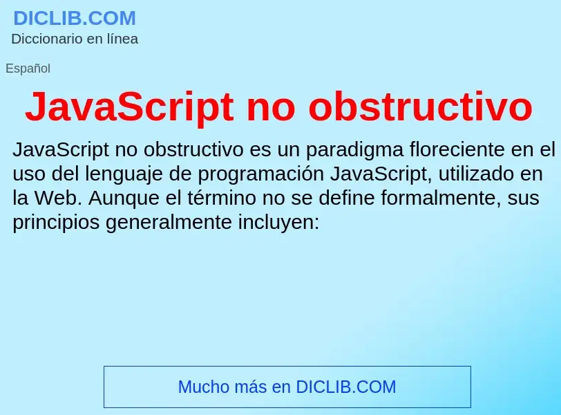 Что такое JavaScript no obstructivo - определение