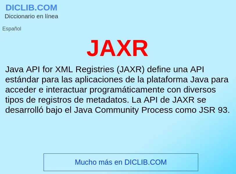 Wat is JAXR - definition