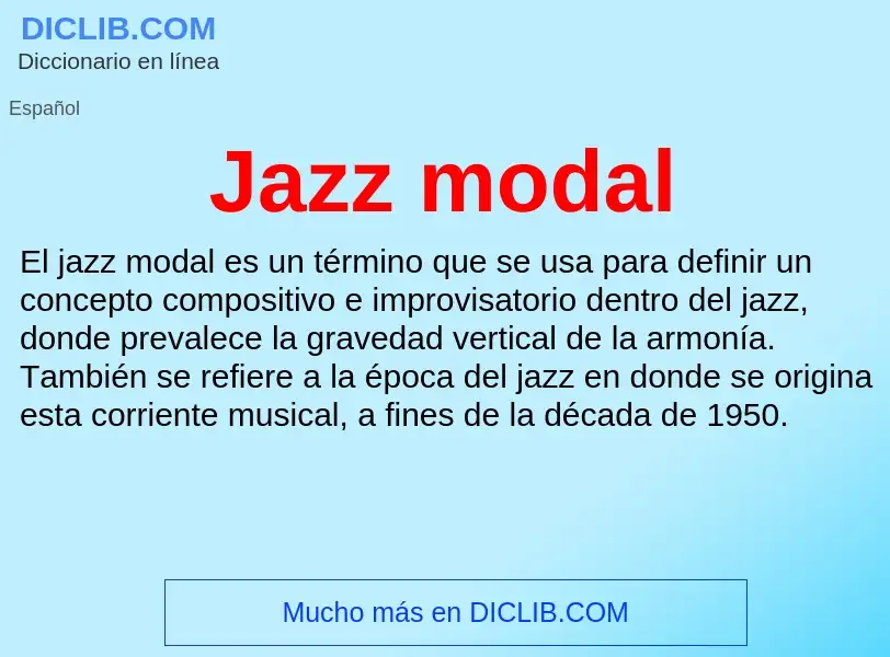 Was ist Jazz modal - Definition