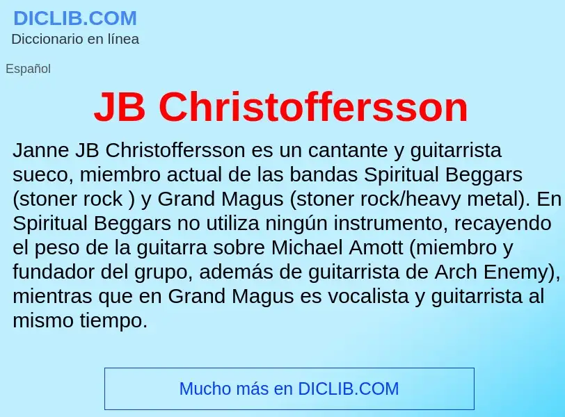 O que é JB Christoffersson - definição, significado, conceito