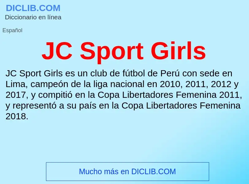 O que é JC Sport Girls - definição, significado, conceito