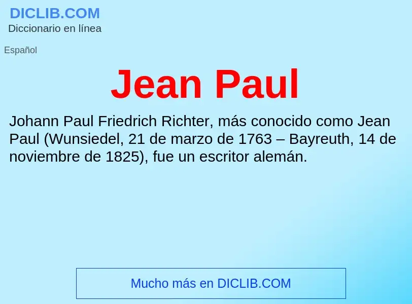 Wat is Jean Paul - definition