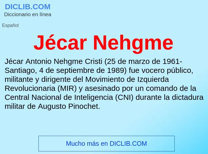 Τι είναι Jécar Nehgme - ορισμός