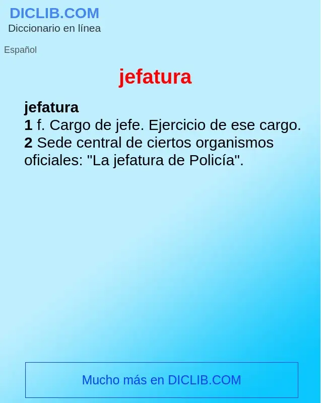 Wat is jefatura - definition