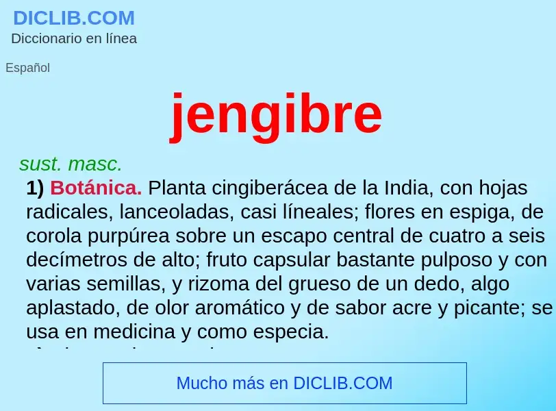 What is jengibre - definition