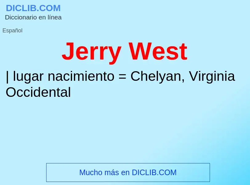 ¿Qué es Jerry West? - significado y definición