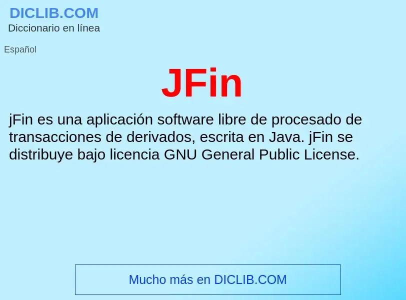 O que é JFin - definição, significado, conceito