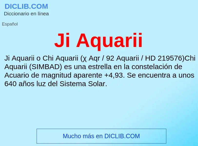 O que é Ji Aquarii - definição, significado, conceito