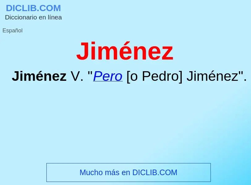 ¿Qué es Jiménez? - significado y definición