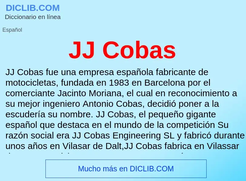 O que é JJ Cobas - definição, significado, conceito