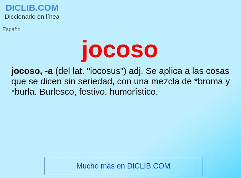 What is jocoso - meaning and definition