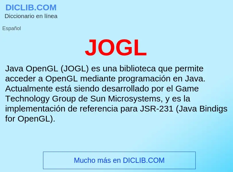 O que é JOGL - definição, significado, conceito