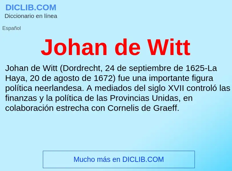 ¿Qué es Johan de Witt? - significado y definición