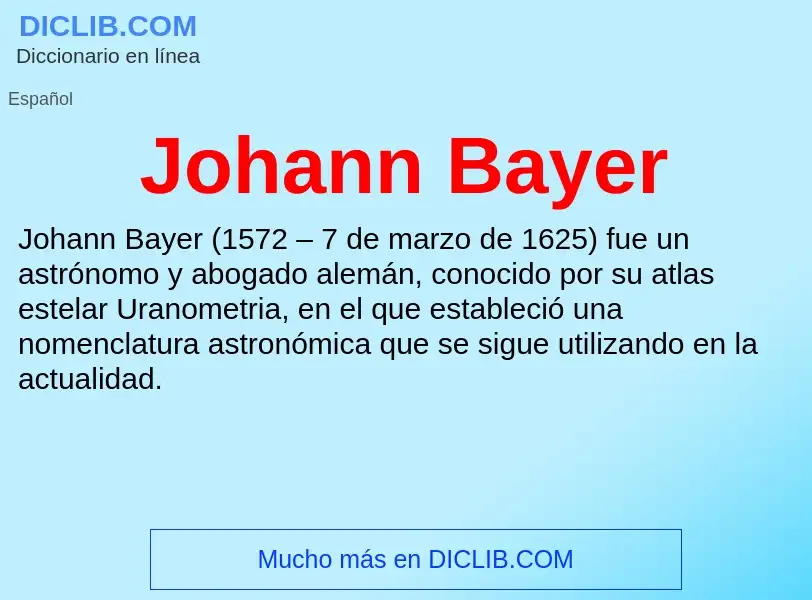 What is Johann Bayer - definition