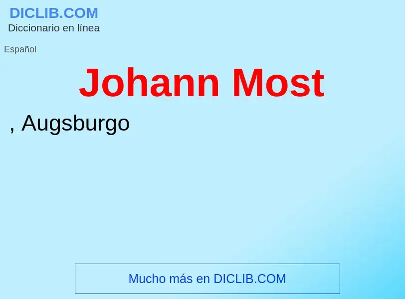 Wat is Johann Most - definition