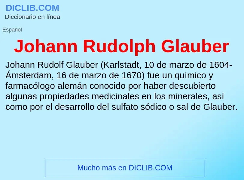 Τι είναι Johann Rudolph Glauber - ορισμός