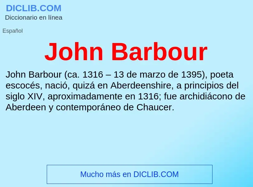 Τι είναι John Barbour - ορισμός