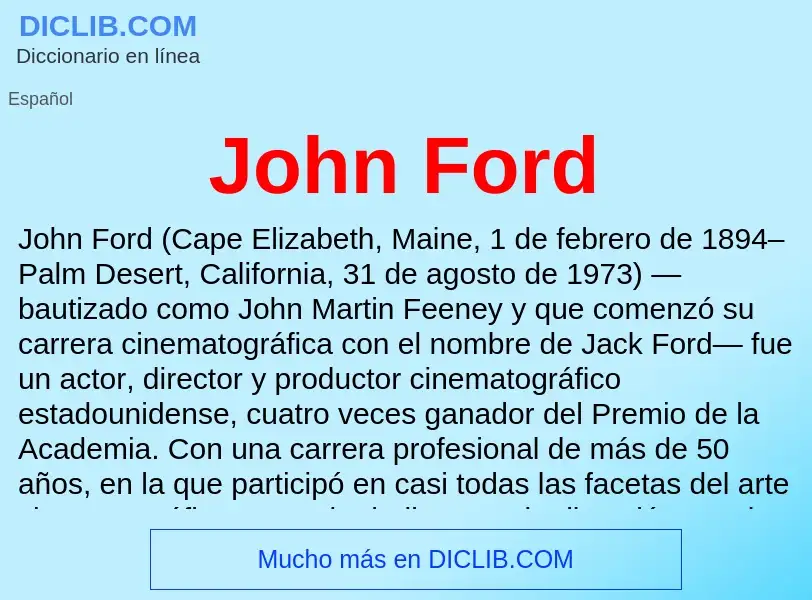 ¿Qué es John Ford? - significado y definición