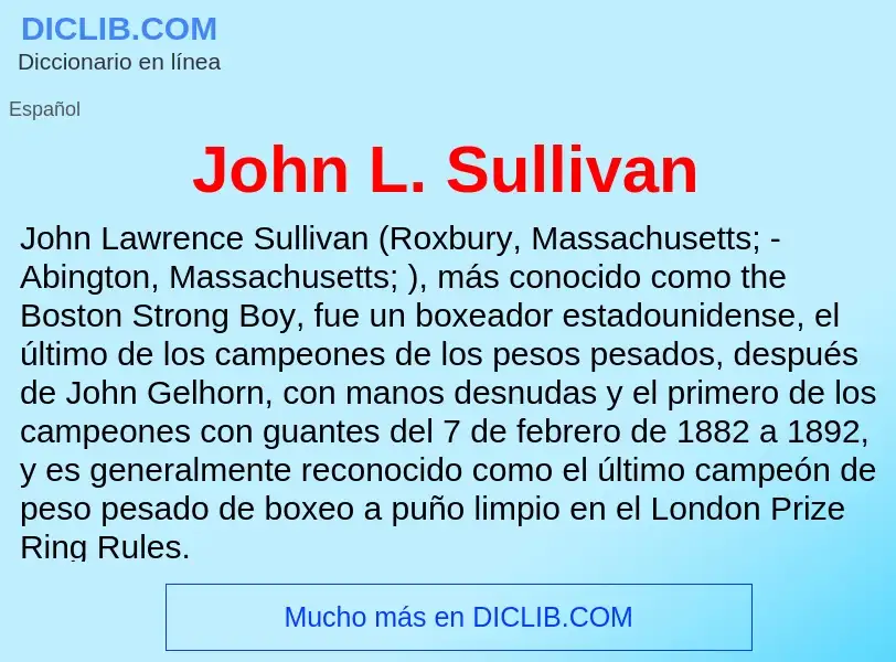 O que é John L. Sullivan - definição, significado, conceito