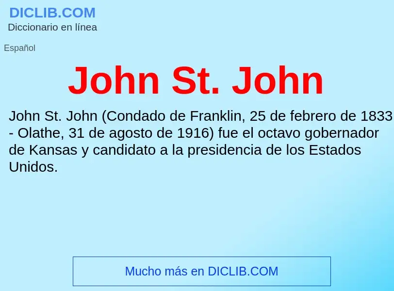 ¿Qué es John St. John? - significado y definición