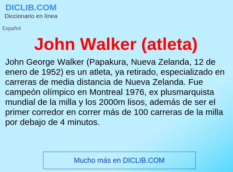 What is John Walker (atleta) - definition