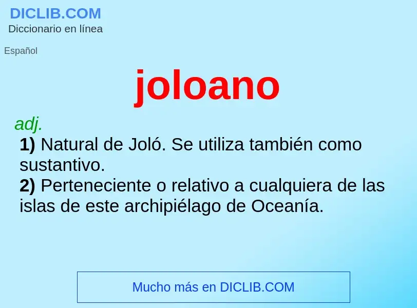 What is joloano - definition