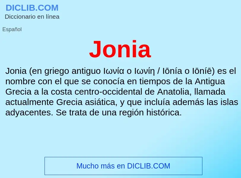 ¿Qué es Jonia? - significado y definición