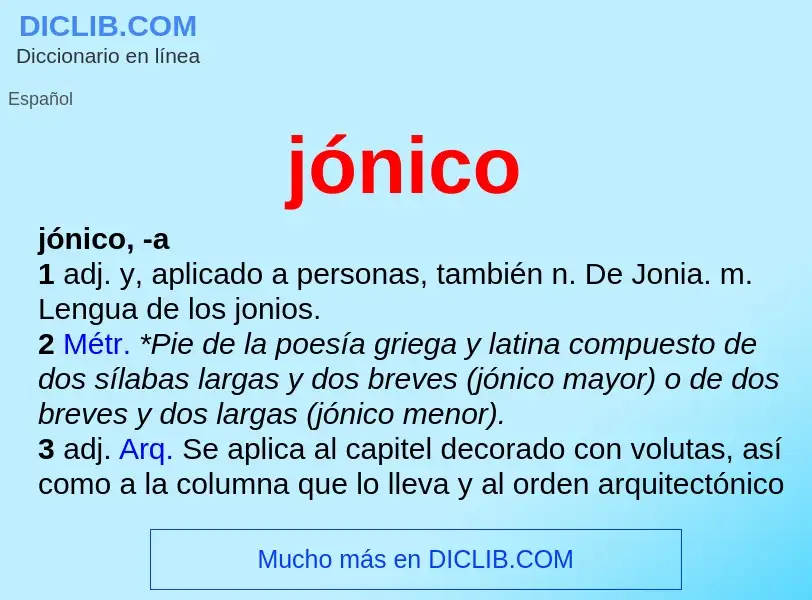 ¿Qué es jónico? - significado y definición