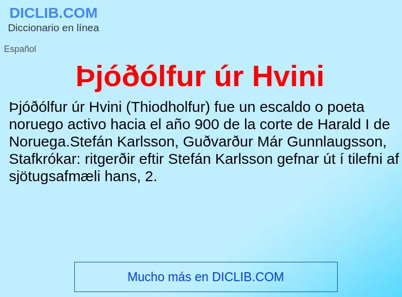 ¿Qué es Þjóðólfur úr Hvini? - significado y definición