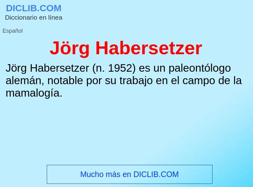 Τι είναι Jörg Habersetzer - ορισμός