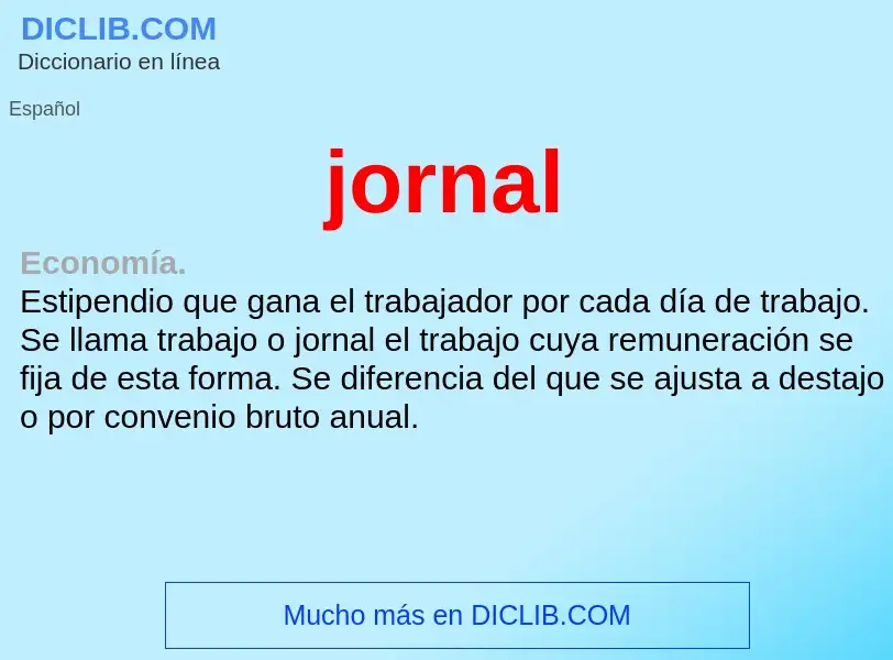 ¿Qué es jornal? - significado y definición