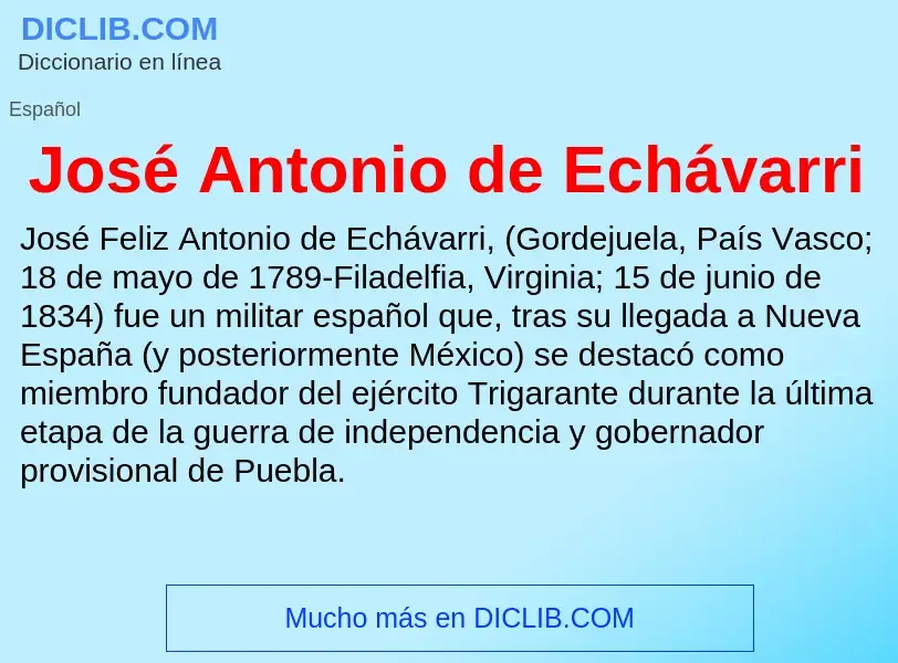 What is José Antonio de Echávarri - meaning and definition