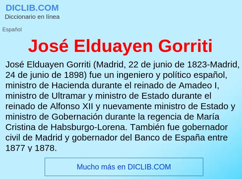 ¿Qué es José Elduayen Gorriti? - significado y definición