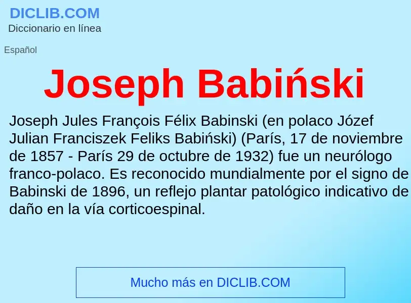 Wat is Joseph Babiński - definition