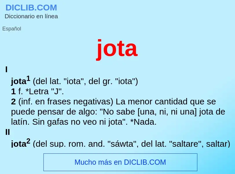 ¿Qué es jota? - significado y definición