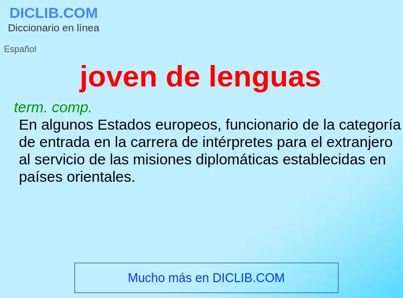 ¿Qué es joven de lenguas? - significado y definición