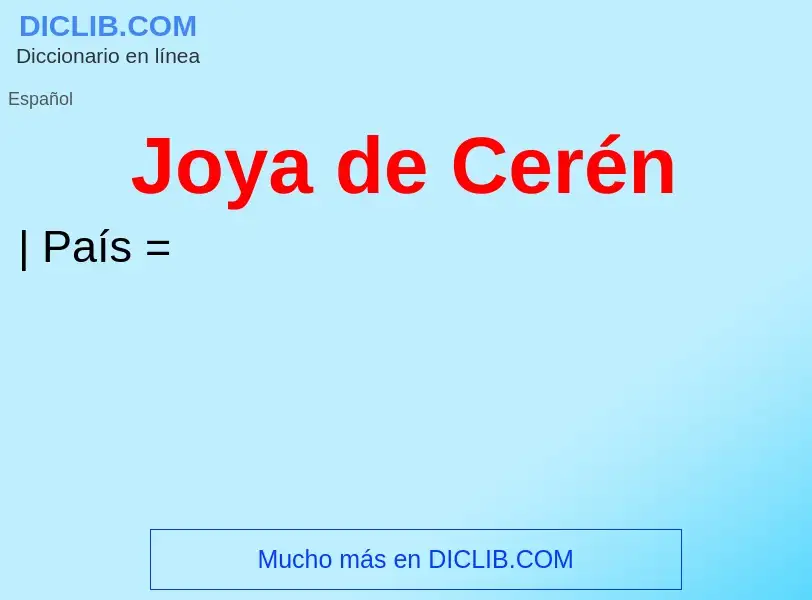 What is Joya de Cerén - meaning and definition