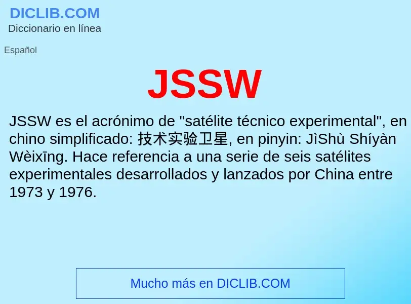 Qu'est-ce que JSSW - définition